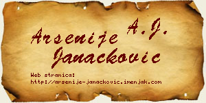 Arsenije Janaćković vizit kartica
